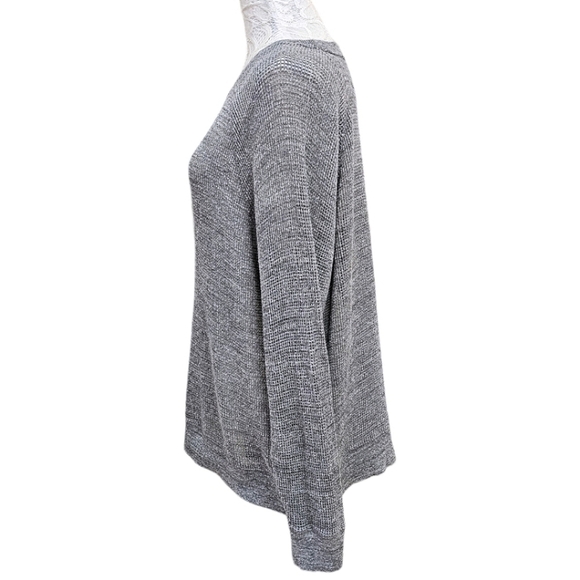 Eileen Fisher Gray Thermal Open Knit Crew Neck Long Sleeve Shirt Size Small - Picture 8 of 11